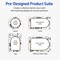 Avery Printable Square Labels, 2" x 2", Matte White, Pre-printed Arched Gold & Black Florals Design, Sure Feed Technology, Laser & Inkjet Compatible, 240 Total